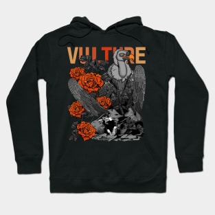 Vulture Roses Skull Painting for Vintage Hoodie